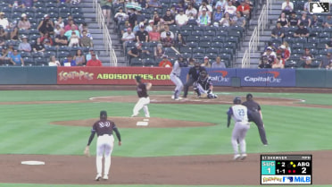 Cavan Biggio singles on a fly ball to right fielder Drew Avans. Tommy Sacco Jr. scores. Riley Unroe to 3rd.