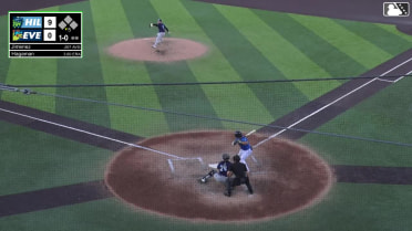 Carlos Jimenez homers (8) on a fly ball to center field.