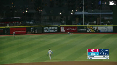 Carson Roccaforte lays out for a diving catch 