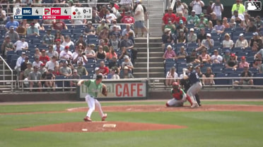 Mitch Voit doubles (10) on a sharp fly ball to left fielder Will Turner. John Bay scores.