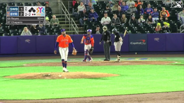 Denyi Reyes strikes out his sixth and final batter