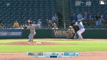 Luca Tresh singles on a line drive to center fielder Ronny Simon. Drew Waters scores.