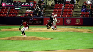 Alexis Hernandez triples (1) on a fly ball to right fielder Robert Calaz.