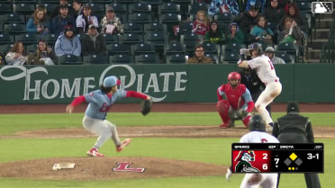 Mike Sirota homers (6) on a line drive to center field. Charles Davalan scores.