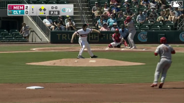 Nelson Velázquez singles on a line drive to center fielder Jarred Kelenic. Leo Bernal scores.