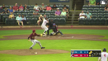 Sammy Siani out on a sacrifice fly to right fielder Orlando Martinez. Nick Raposo scores.