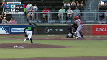 TJayy Walton out on a sacrifice fly to center fielder Paxton Kling. Daunte Stuart scores.