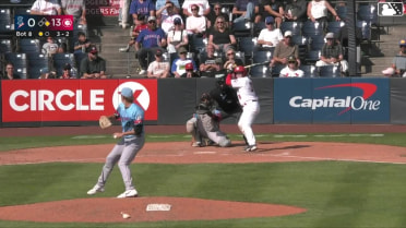 Ryan Sprock doubles (4) on a sharp fly ball to center fielder Caleb Hobson. Gable Mitchell to 3rd.