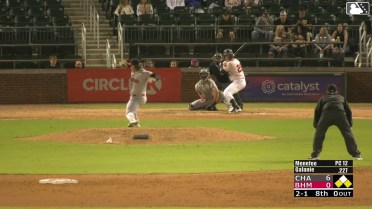 Ryan Galanie out on a sacrifice fly to center fielder Jay Allen II. Braden Montgomery scores.