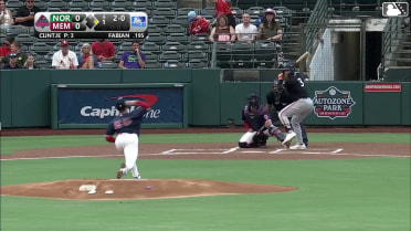 Jud Fabian homers (14) on a fly ball to left field. Enrique Bradfield Jr. scores.