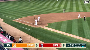 Lucas Ramirez triples (3) on a sharp fly ball to left fielder Damian Bravo.