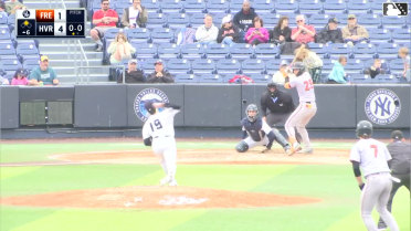 Wehiwa Aloy doubles (4) on a sharp line drive to left fielder Cole Gabrielson. Vance Honeycutt scores.