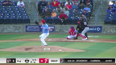 Paulino Santana singles on a line drive to right fielder Jordan Williams. Daniel Flames scores. Luis Marquez to 2nd.