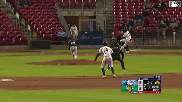 Rayne Doncon singles on a line drive to center fielder Andrew Sojka. Khadim Diaw scores. Danny De Andrade to 2nd.