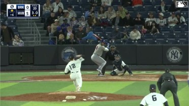 Ronald Hernandez doubles (5) on a sharp line drive to right fielder Wilson Rodriguez. John Bay scores.