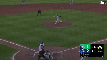 Edward Duran out on a sacrifice fly to center fielder GJ Hill. Adrian Pinto scores.