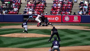 Roynier Hernandez singles on a soft line drive to left fielder Gage Harrelson. Kelvin Hidalgo scores.