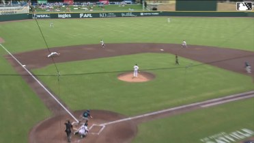 Rafe Perich's diving catch starts a double play