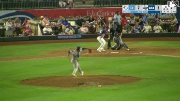 Gavin Logan homers (13) on a fly ball to left field.
