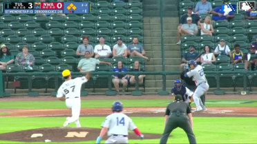 Frank Rodriguez out on a sacrifice fly to right fielder Alberto Rodriguez. Kole Myers scores.