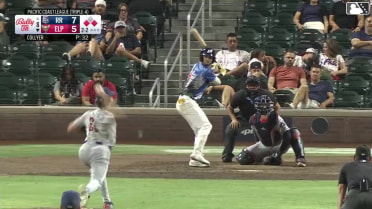 Clay Dungan out on a sacrifice fly to right fielder Aaron Zavala. Nick Pratto scores.