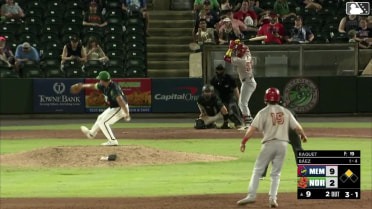 Joshua Báez singles on a ground ball to third baseman Christian Encarnacion-Strand. Thomas Saggese scores. Throwing error by third baseman Christian Encarnacion-Strand.
