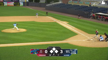 Trent Farquhar homers (1) on a fly ball to right field.