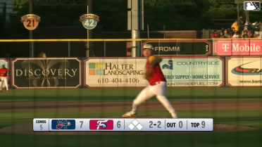 Cayden Wallace homers (11) on a line drive to center field.