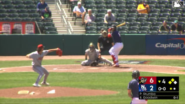 Nick Goodwin out on a sacrifice fly to center fielder Lonnie White Jr. Victor Arias scores. Cutter Coffey to 3rd.