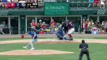 Tommy Pham doubles (3) on a sharp line drive to center fielder Daz Cameron. Robert Moore scores. Kameron Misner scores.