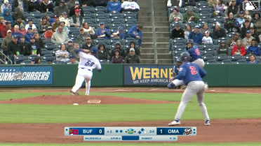 Brandon Valenzuela singles on a sharp line drive to left fielder John Rave. Charles McAdoo scores. Riley Tirotta scores.