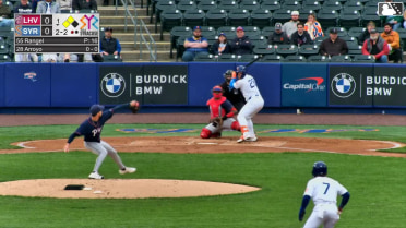 Christian Arroyo homers (1) on a fly ball to center field. A.J. Ewing scores. Nick Morabito scores.