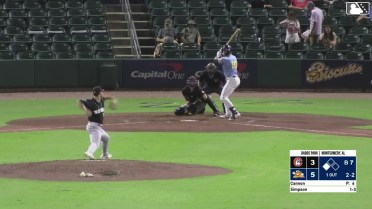 Will Simpson out on a sacrifice fly to right fielder Yerlin Confidan. Xavier Isaac scores.