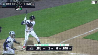 Nick Lorusso triples (2) on a fly ball to right fielder Benny Montgomery.