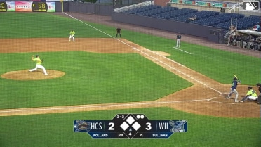 Chandler Pollard homers (1) on a line drive to left field.