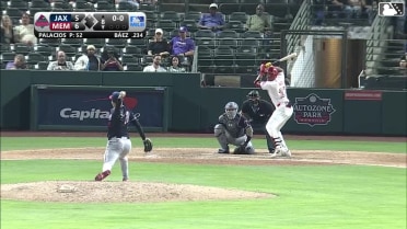 Joshua Báez homers (10) on a fly ball to center field.