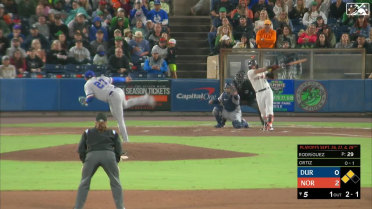 Joey Ortiz lines a two-run single to center field