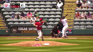 Derek Berg out on a sacrifice fly to center fielder Jean Carlos Sio. Keiner Delgado scores.