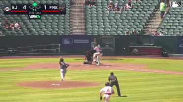 Kyle Fossum singles on a ground ball to third baseman Drew Smith. Cort MacDonald scores. Kyle Fossum to 2nd. Throwing error by third baseman Drew Smith.