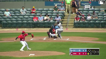 Trevor Austin homers (4) on a fly ball to left field.