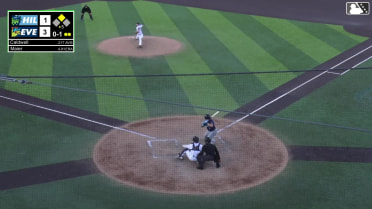 Slade Caldwell doubles (9) on a fly ball to center fielder Jonny Farmelo. JD Dix scores.
