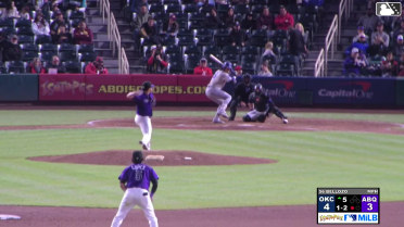 Ryan Fitzgerald triples (3) on a line drive to left fielder Zac Veen.