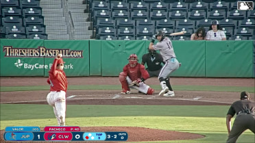 Andres Valor out on a sacrifice fly to right fielder Jonathan Hogart. Luis Cova scores.