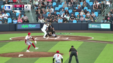 Trent Youngblood grounds out softly, pitcher Yujanyer Herrera to first baseman Tommy Hopfe. Slade Caldwell scores.