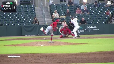 Andres Valor triples (2) on a fly ball to center fielder Ryan Mitchell.