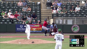 Logan Driscoll homers (5) on a fly ball to right field.