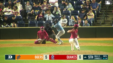 George Feliz doubles (2) on a line drive to left fielder Kevyn Castillo. Cesar Quintas scores. Aiden Taurek scores.