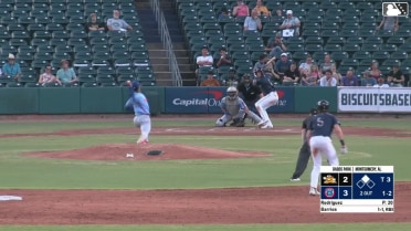 Gregory Barrios singles on a line drive to center fielder Andy Garriola. Brayden Taylor scores.