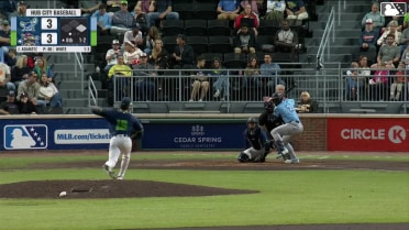 T.J. White doubles (4) on a line drive to left fielder Yeison Morrobel. Elijah Green scores.