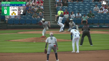 Tyriq Kemp doubles (9) on a line drive to left fielder Caden Kendle. Ramon Ramirez scores. Derlin Figueroa scores. Jose Cerice to 3rd.